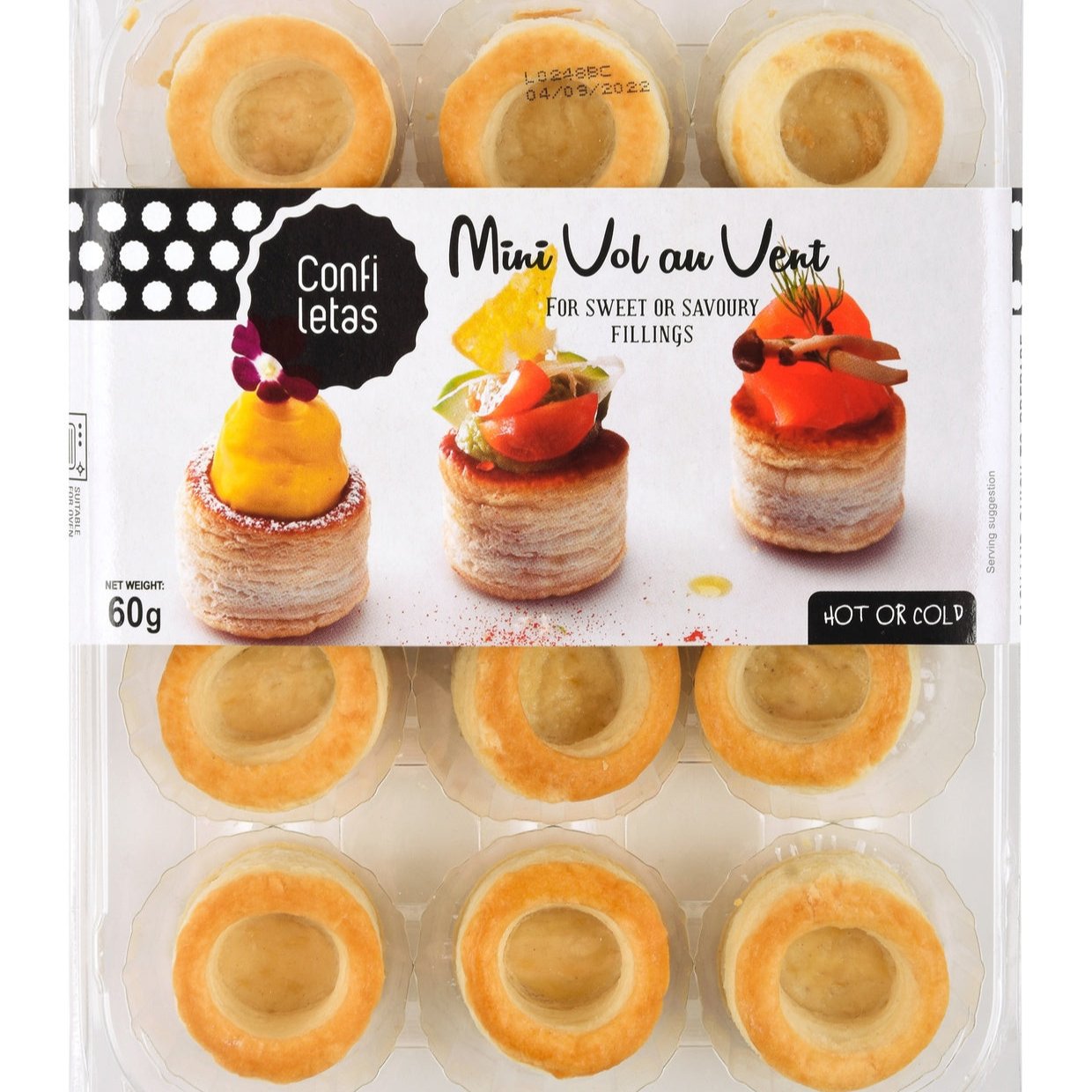 Confiletas Mini Vol au Vent - 12 pack